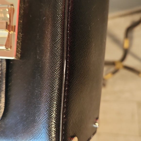 Small Kate Spade Black Top Handle + Crossbody Gold Chain Strap - Picture 4 of 9